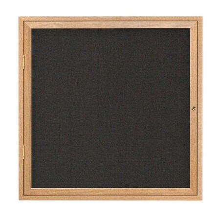 United Visual Products Triple Door Enclosed Radius EZ Tack Board, 72"x48", White/Black UV70055EZ-BLACK-WHITE
